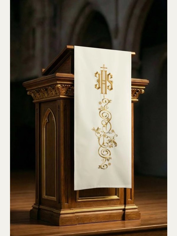 Lektorium z haftem IHS (kolory liturgiczne)