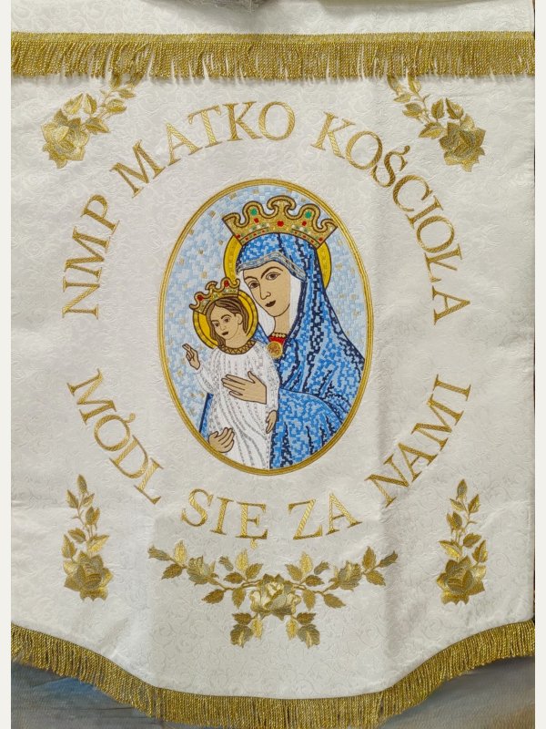 Chorągiew haftowana - Matka Kościoła