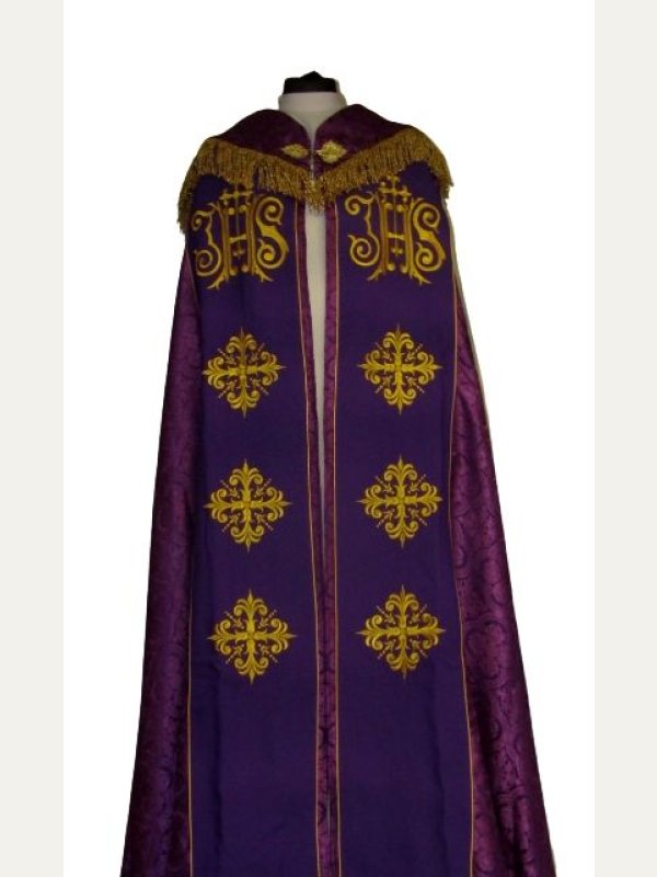 Kapa haftowana - IHS (kolory liturgiczne) - rozeta