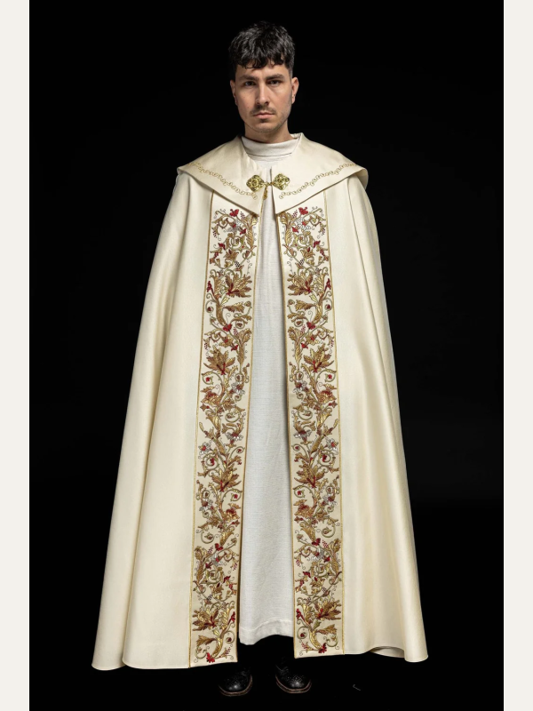 Kapa liturgiczna haftowana IHS - ecru (35)