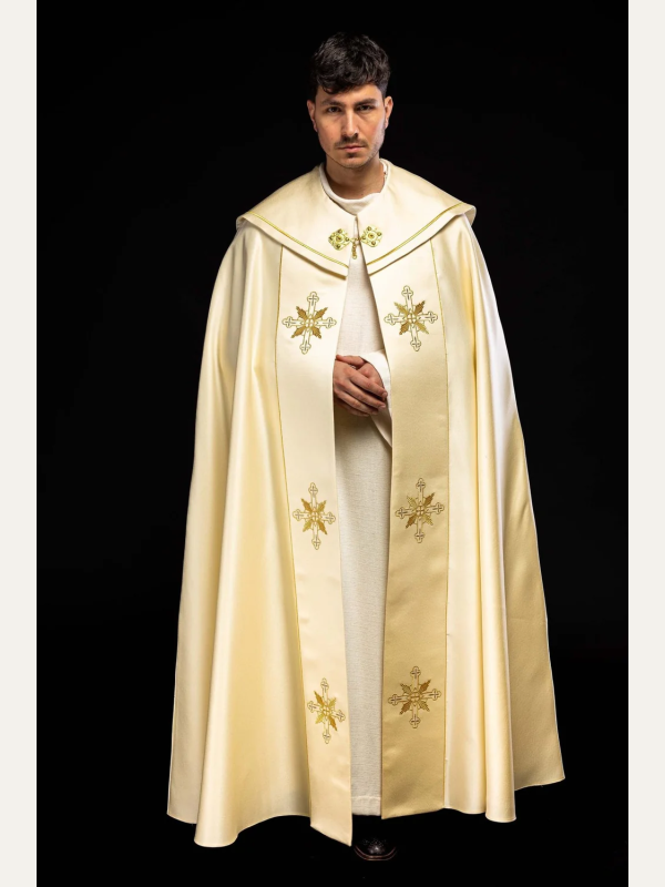 Kapa liturgiczna haftowana IHS - ecru (36)