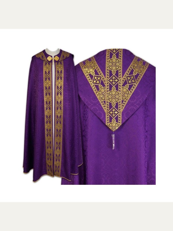 Kapa Semi-Gotycka (kolory liturgiczne) - tkane pasy, żakard (26)
