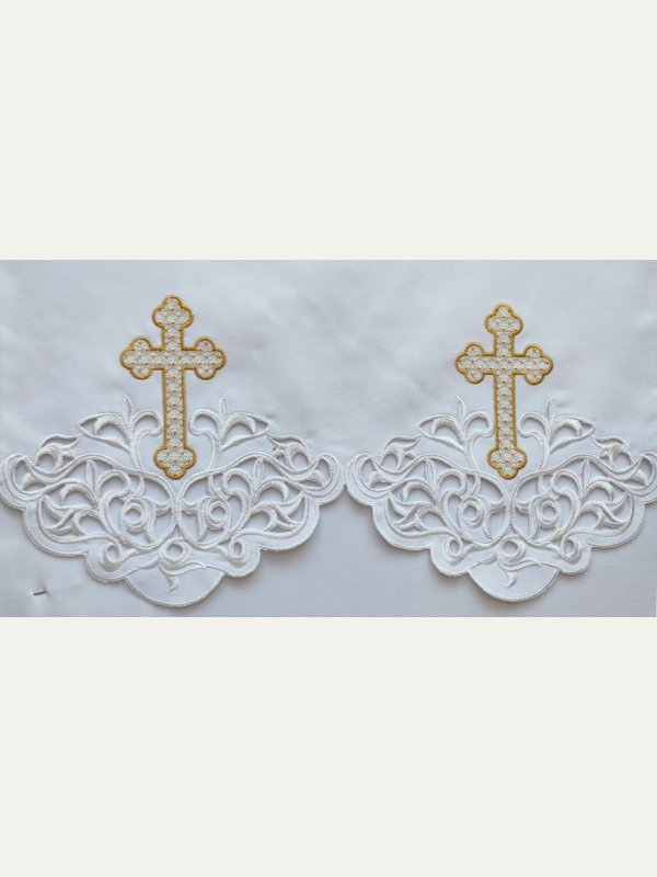 Obrus ołtarzowy haftowany - wzór eucharystyczny