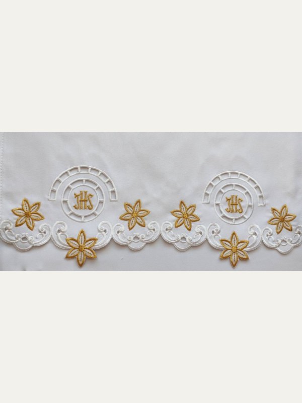 Obrus ołtarzowy haftowany - wzór eucharystyczny