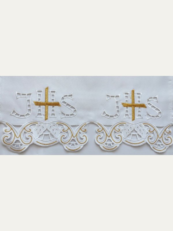 Obrus ołtarzowy haftowany - wzór eucharystyczny