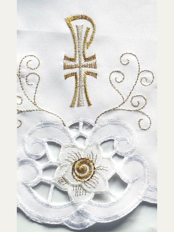 Obrus ołtarzowy haftowany - wzór eucharystyczny