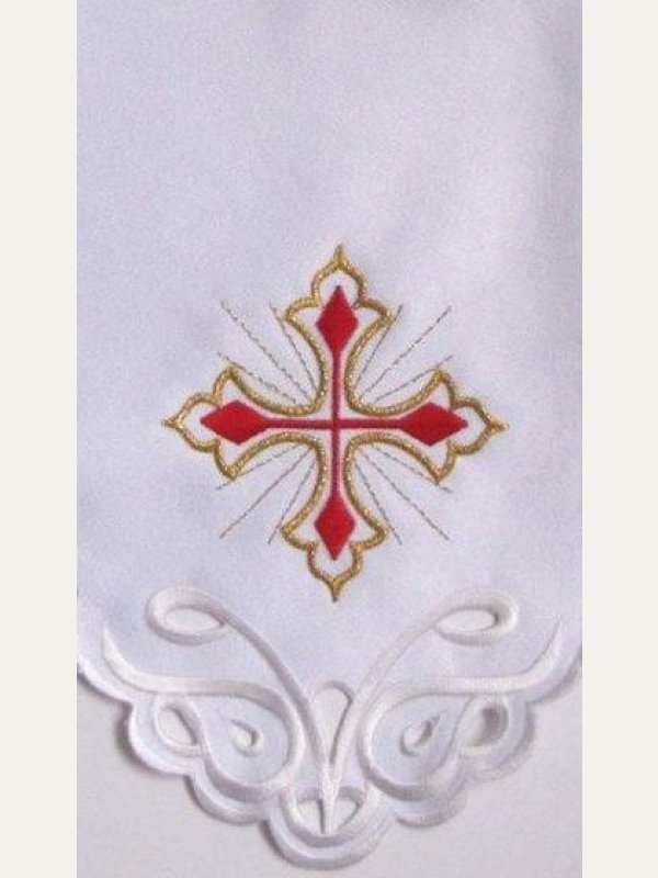 Obrus ołtarzowy haftowany - wzór eucharystyczny