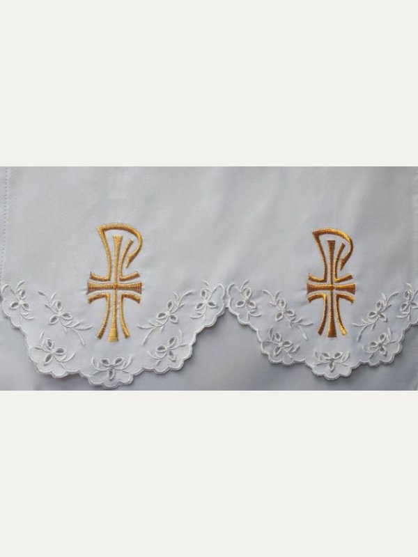 Obrus ołtarzowy haftowany - wzór eucharystyczny