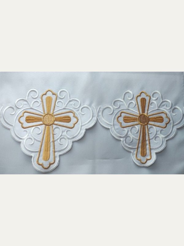 Obrus ołtarzowy haftowany - wzór eucharystyczny