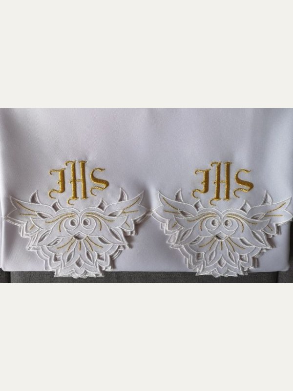 Obrus ołtarzowy haftowany - wzór eucharystyczny