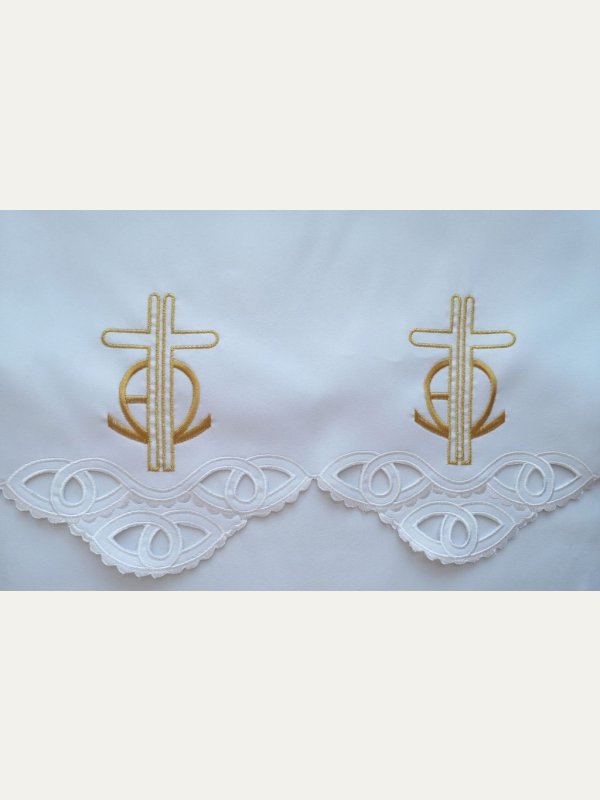 Obrus ołtarzowy haftowany - wzór eucharystyczny