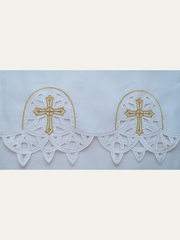 Obrus ołtarzowy haftowany - wzór eucharystyczny