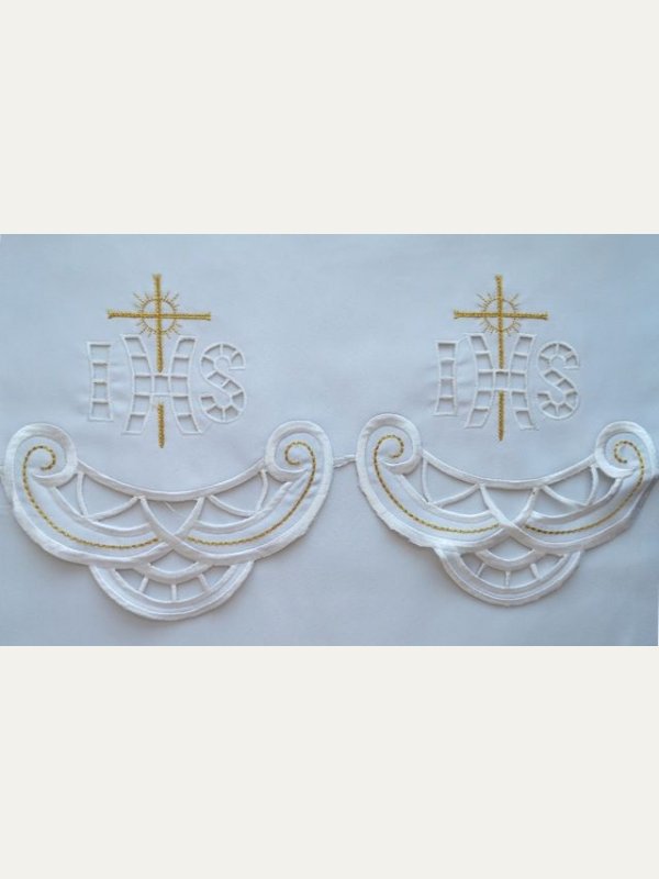 Obrus ołtarzowy haftowany - wzór eucharystyczny