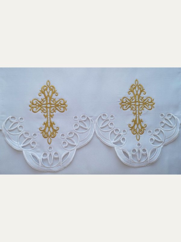 Obrus ołtarzowy haftowany - wzór eucharystyczny