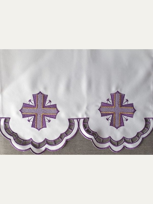 Obrus ołtarzowy haftowany - wzór eucharystyczny