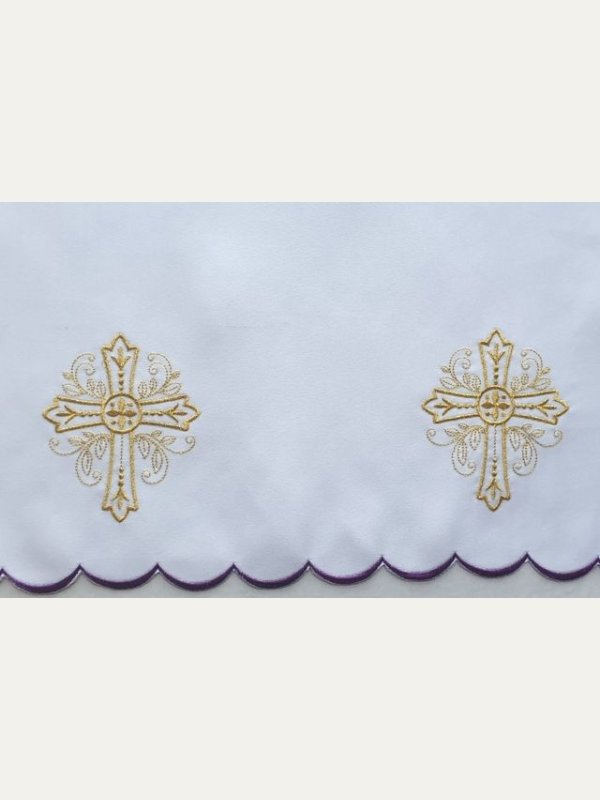 Obrus ołtarzowy haftowany - wzór eucharystyczny