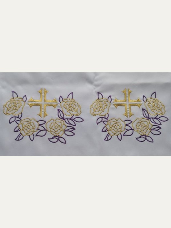 Obrus ołtarzowy haftowany - wzór eucharystyczny