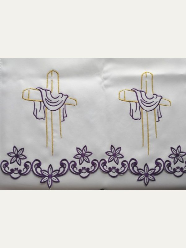 Obrus ołtarzowy haftowany - wzór eucharystyczny