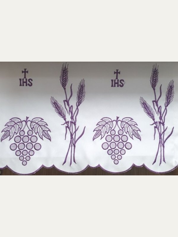 Obrus ołtarzowy haftowany - wzór eucharystyczny