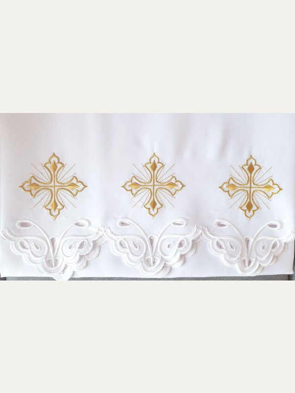 Obrus ołtarzowy haftowany - wzór eucharystyczny