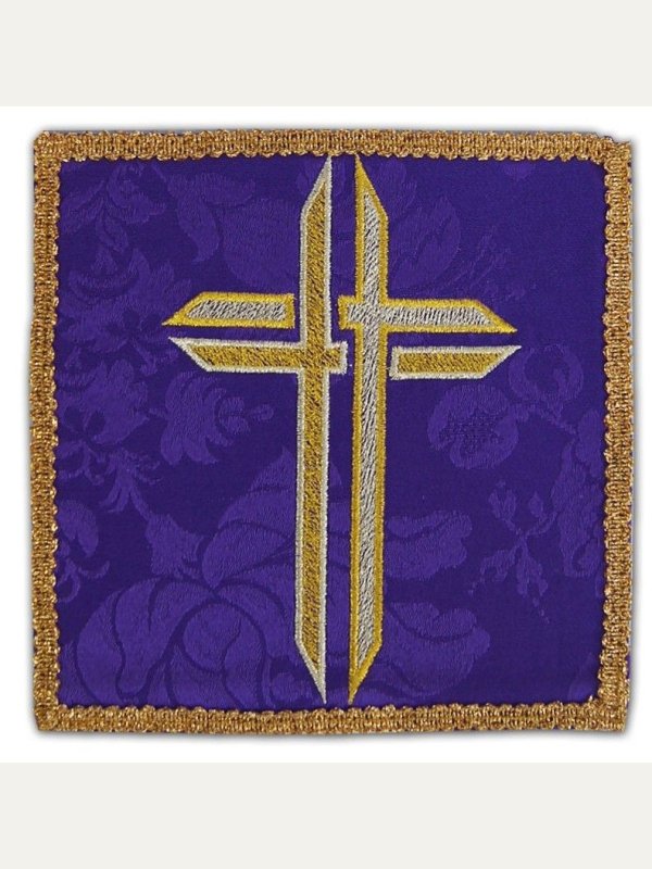 Palka haftowana fioletowa - Krzyż (1)