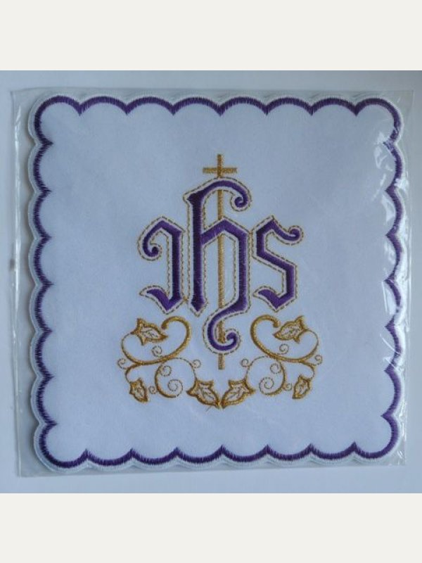 Palka haftowana fioletowy IHS (48)