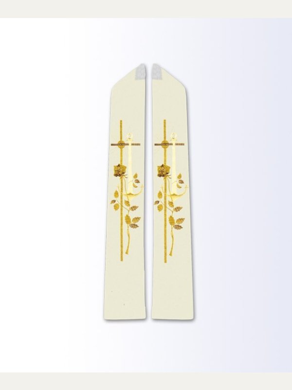 Stuła ecru z motywem eucharystycznym