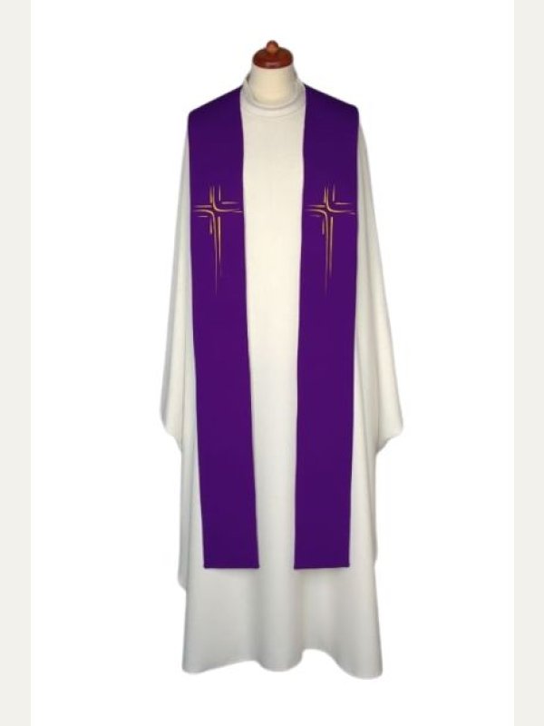 Stuła haftowana do koncelebry - kolory liturgiczne (2)