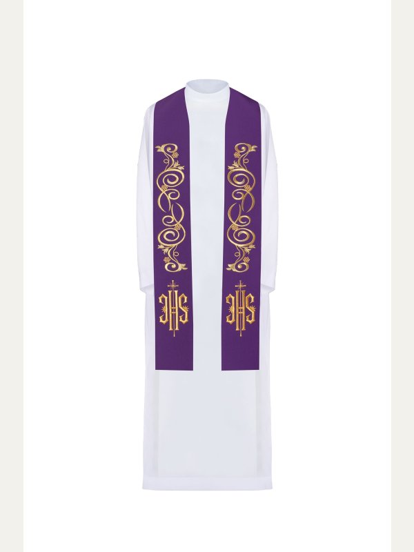 Stuła haftowana - kolory liturgiczne (31)