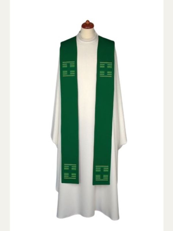 Stuła haftowana - kolory liturgiczne, Krzyże haft (13)