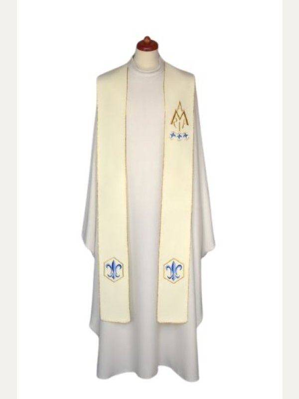 Stuła haftowana Maryjna - napis Maria (16)