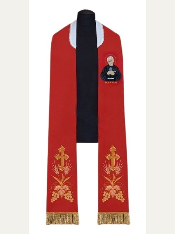 Stuła haftowana św. Maksymilian Kolbe