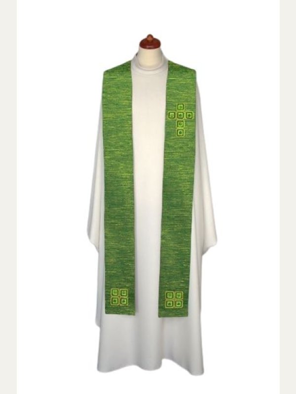 Stuła haftowana, zdobiona kamieniami - kolory liturgiczne (6)