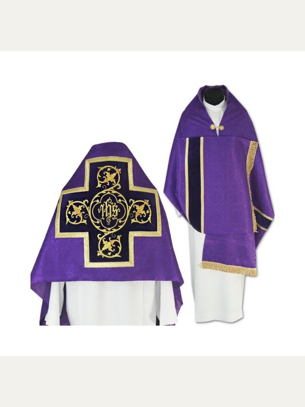 Welon liturgiczny fioletowy z frędzlami