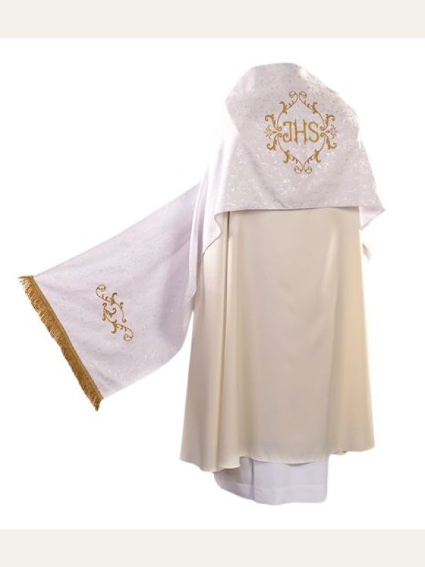 Welon liturgiczny na ramiona ecru/ złoty