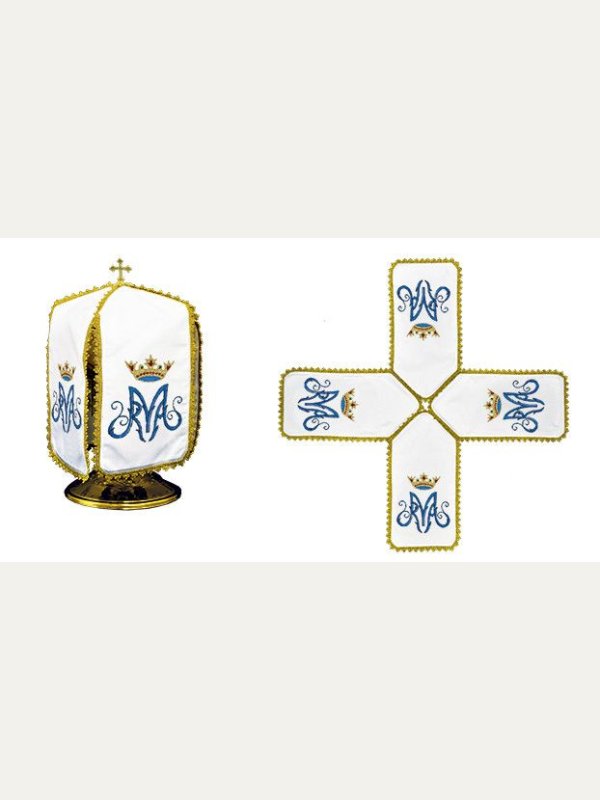 Welon na puszkę haftowany Maryjny